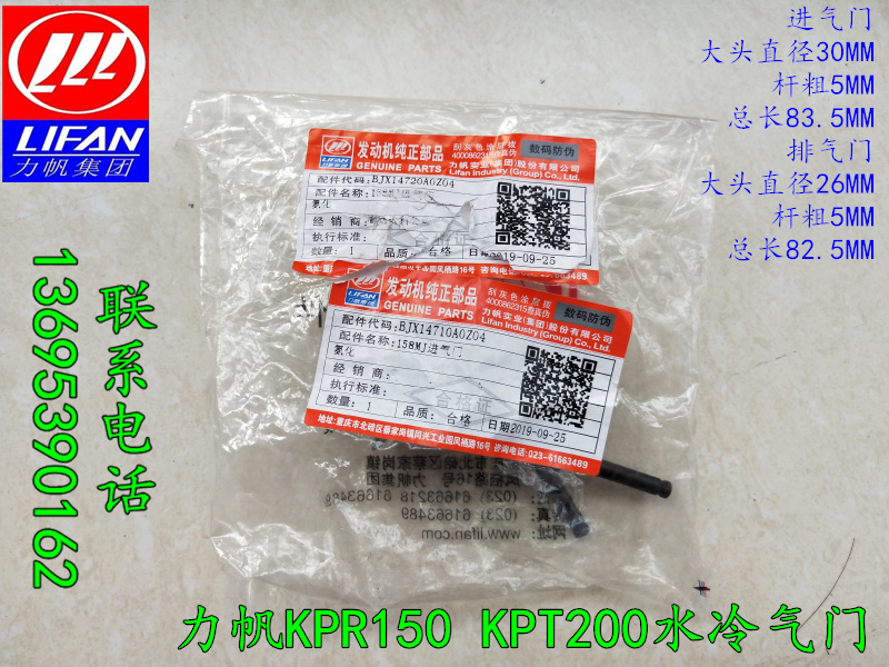 Lifan Motorcycle KPR150 LF150-10B KPT200 200-10L Water Cooled Valve Intake Valve Exhaust