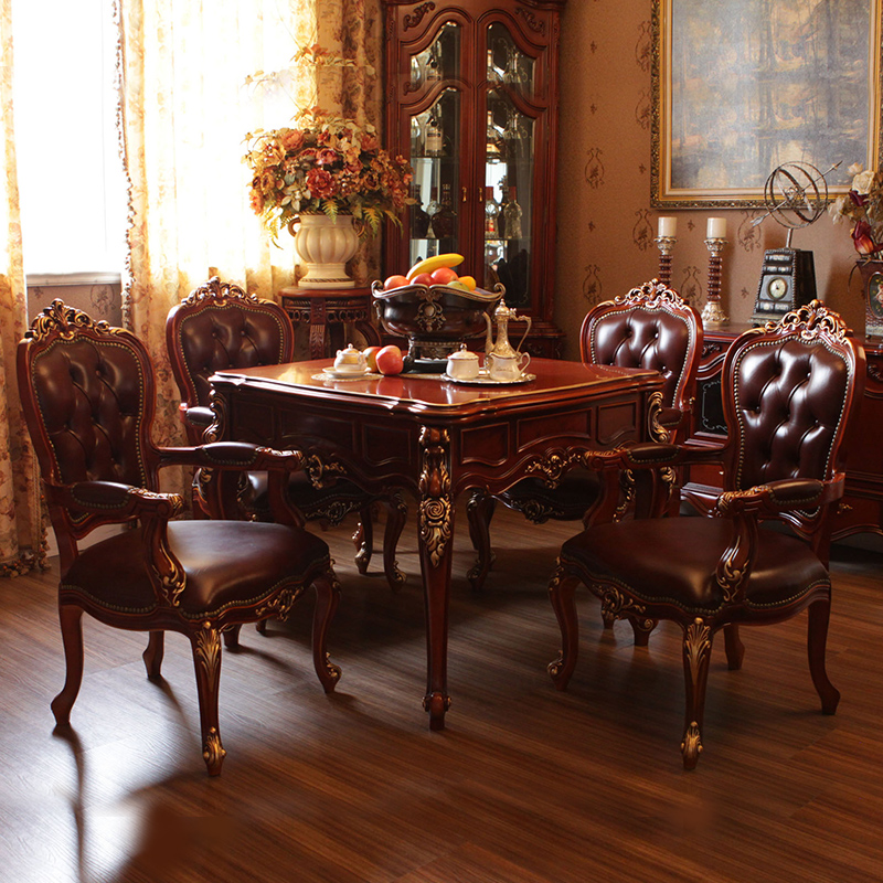 High-end European and American wind solid wood mahjong machine fully automatic home electric mahjong table dining table double bass machine hemp-Taobao