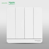 Schneider Electrical Switch Spectre четыре четыре четырех -открытого однопроизводственного переключателя 16A XUN зеркальный фарфор белый