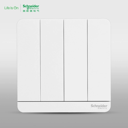 Schneider Electrical Switch Spectre четыре четыре четырех -открытого однопроизводственного переключателя 16A XUN зеркальный фарфор белый