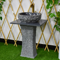 Art floor-to-ceiling washbasin Outdoor garden column basin Bathroom washbasin Table column courtyard Stone pool