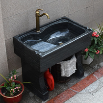 Outdoor marble laundry pool One-piece sink balcony Granite floor-to-ceiling laundry tank with washboard customization