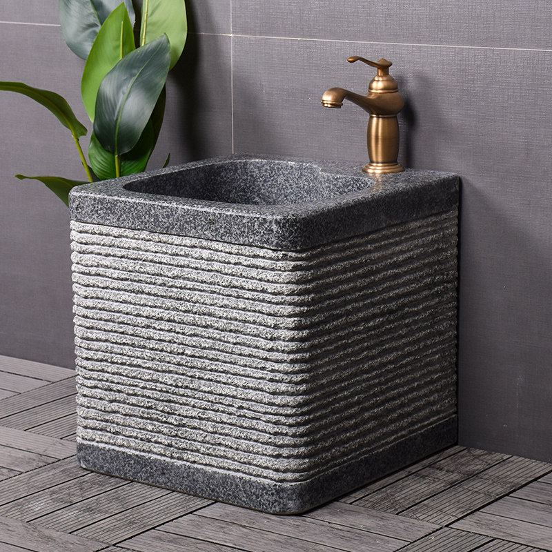 Stone Mop Pool Balcony Wash Sink Basin Outdoor Patio Makeup Room Domestic Dub Pool Granite Rock Head Pool