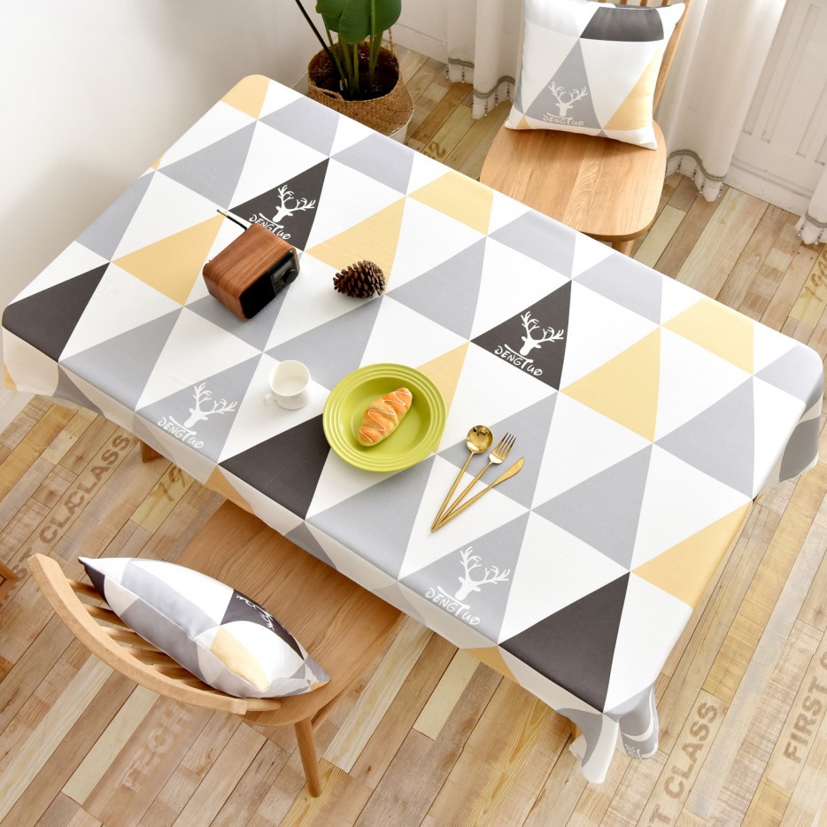 Nordic tablecloth fabric waterproof and oil-proof disposable coffee table cloth table mat desk simple ins student PVC transparent