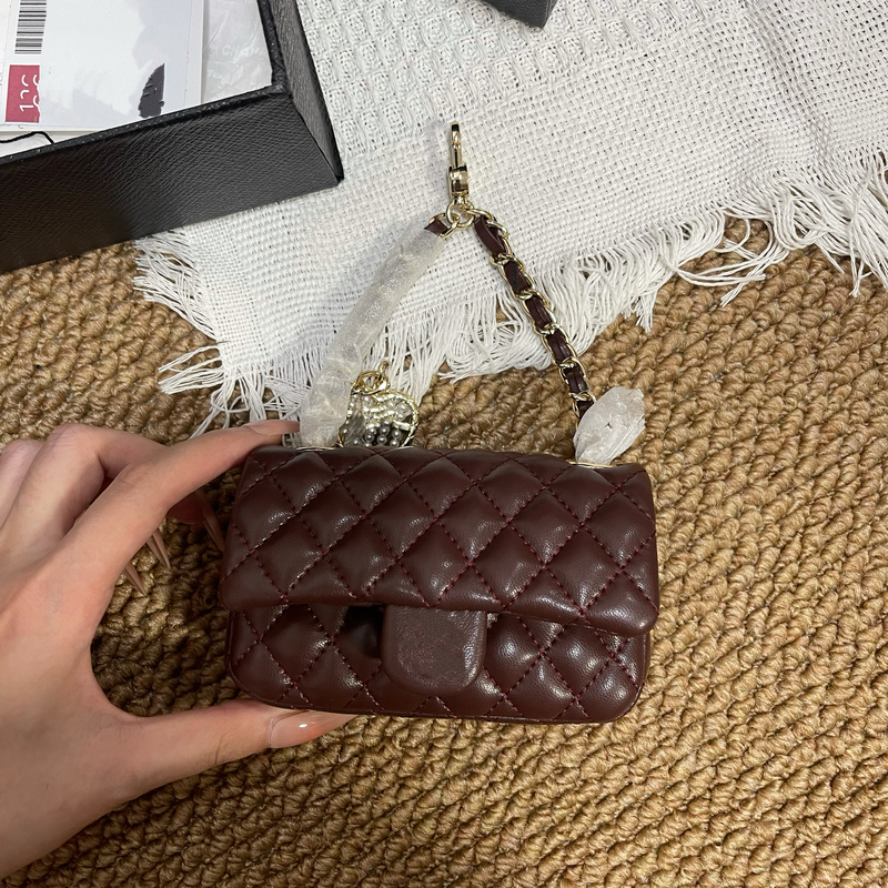 Mini Lambskin Pendant Bag 2026 New Versatile Card Holder Lipstick Bag Car Key Bag for Women