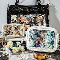 Blue pain bag material snack food tie decoration diy material filling background paper bar badge base material