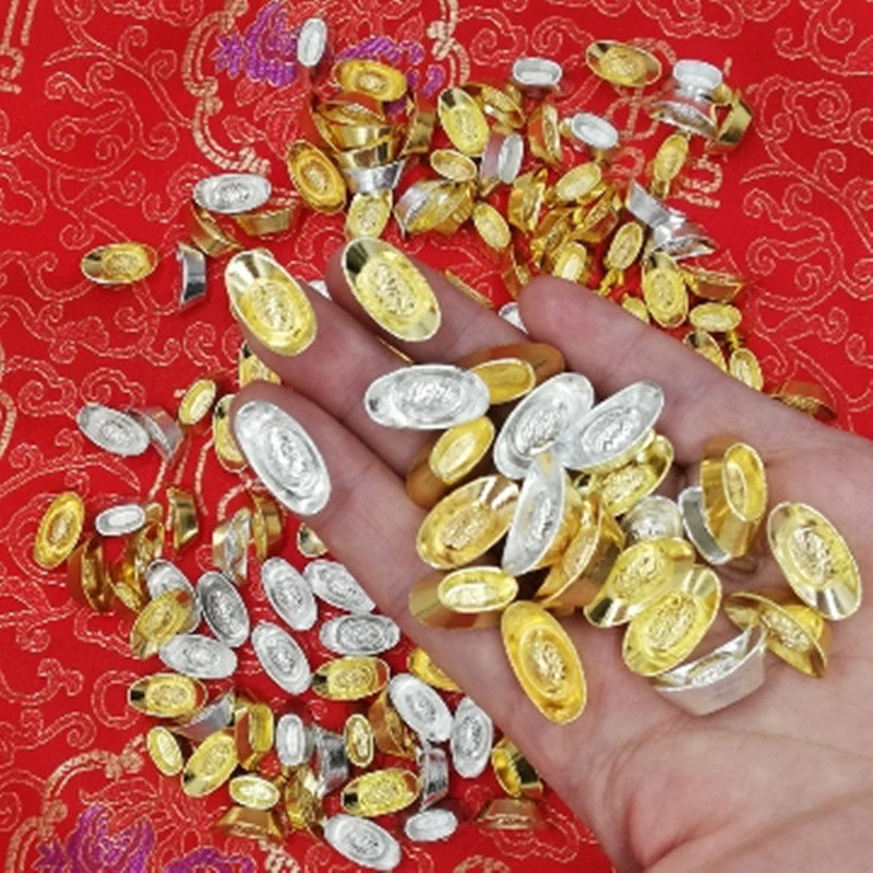 Wedding Supplies Jin Yuan Baoyin silver Yuanbao alloy Mini Xiaoyuan Bao bride accompanied by marriage pressure box Money to make money and swing piece props