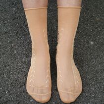 Middle aged old silk stockings Summer thin women socks Grandmothers mother heel socks old wearing mercerizing socks