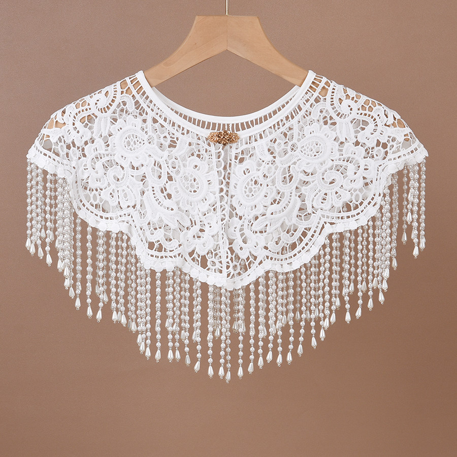 Amaicky cheongsam шаль с облаком на плече ретро кружево Тяжелая промышленность Ханфу жемчужное украшение кисточкой поддельный воротник национальный стиль легкая роскошь