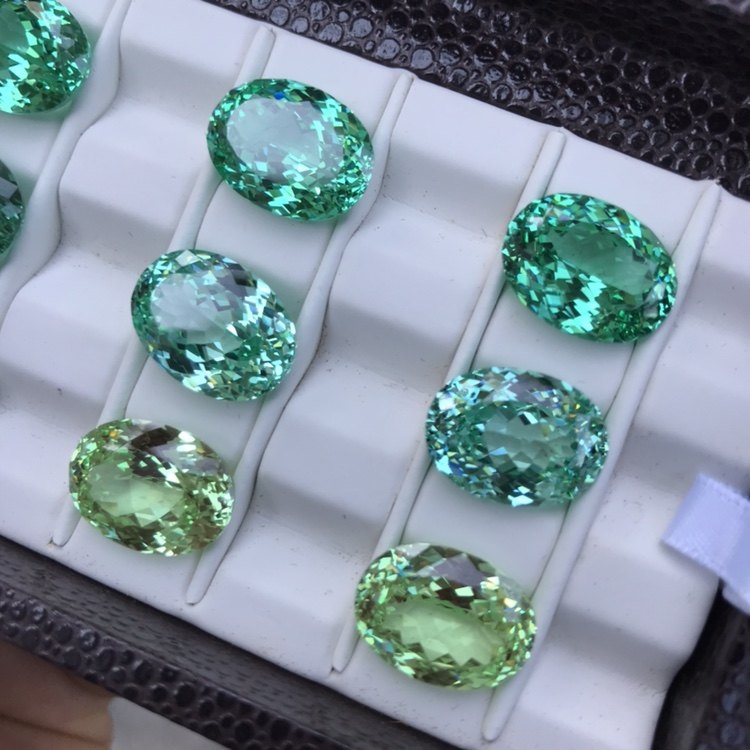 Large Grain Palaypa Color Artificial Yttrium Aluminum Durite YAG Bare Stone Enough Shiny Custom Studded Ring Pendant