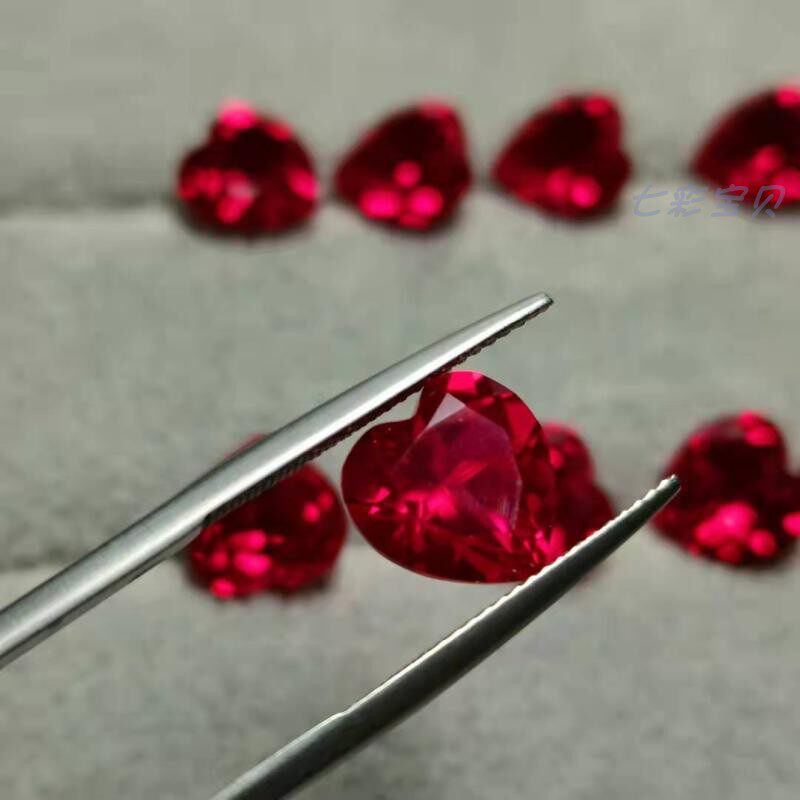 New Flamel Melt Synthesis of Cardiovascular Pigeon Blood Ruby Color Pure Transparent and Customized Ring Pending