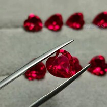 New goods flame melting method synthetic heart-shaped pigeon blood red gemstone color pure bright and flawless customizable ring pendant