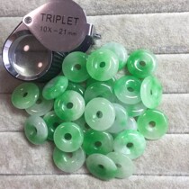 Dyeing Jade safe Buckle (B C goods) B01B-14 green GIC jade appraiser specimen