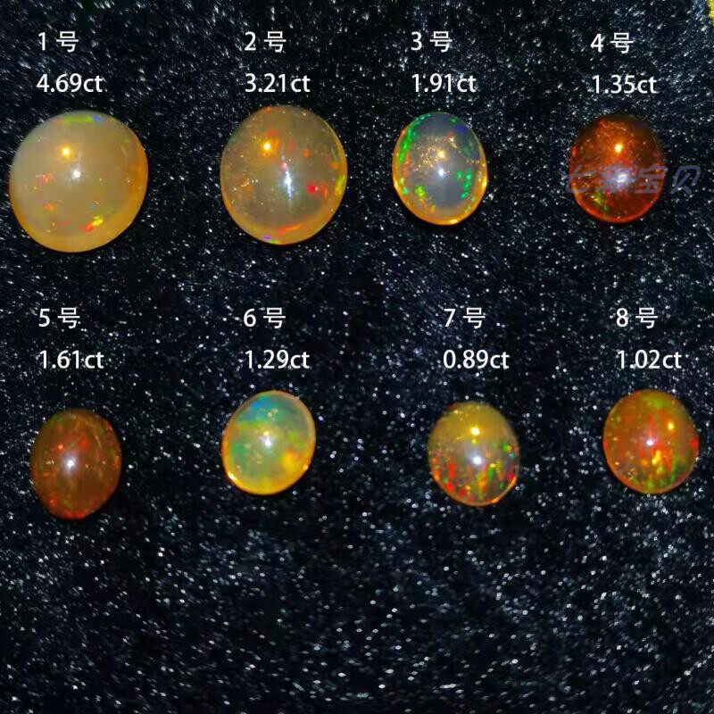 New natural Mexican fire opal ring face B03B-6 obvious color-changing effect jewelry-grade suitable for inlay