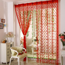 Wedding curtain heart-shaped curtain wedding decorations encrypted silk curtain red purple pink curtain