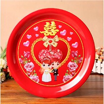 Wedding festive fruit tray tea tray red plastic plate acrylic toast respecting tea tray shallow plate