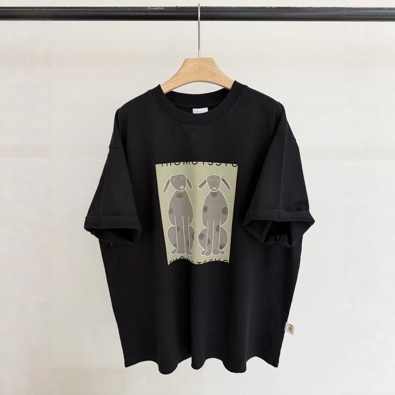 Crown 2026 Spring/Summer Embroidered Cartoon Sean Loose Slimming Mid-Length Fashionable Casual Short-Sleeve T-Shirt for Women