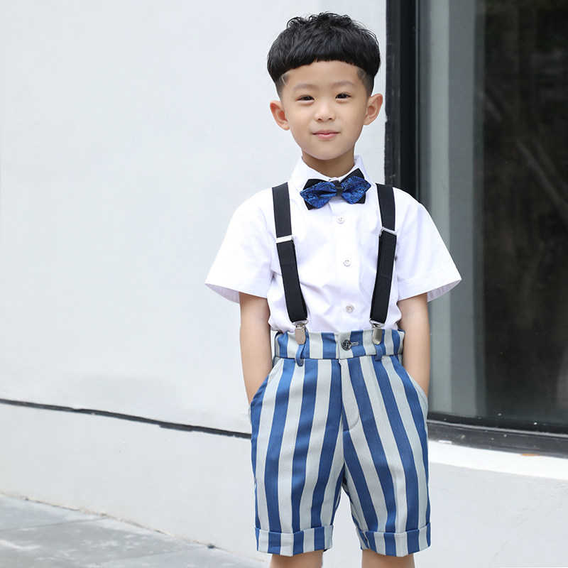 Children's dress boy horse shorts suit piano show short sleeve host little suit boy Summer West