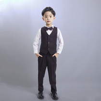 Childrens dress piano performance host vest short-sleeved shorts suit baby flower girl suit boy suit summer