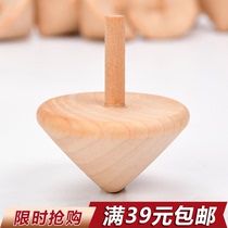  Nostalgic wooden gyro Traditional nostalgic toy Childrens wooden toy rotating gyro toy Classic log color