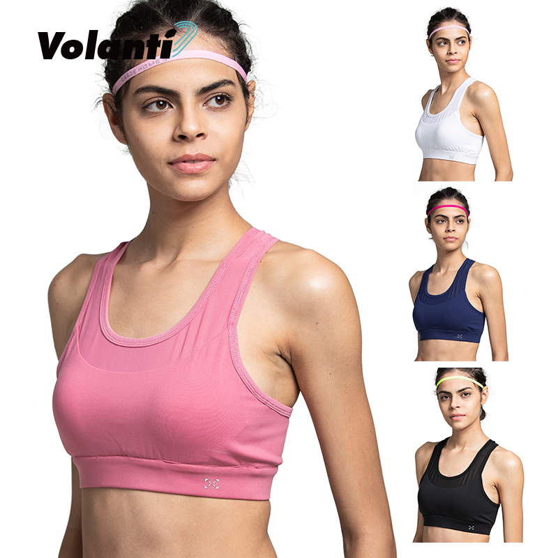 Lady Vorandi Volanti with chest cushion shockproof sports lingerie fitness bra blouse with beauty back yoga vest-Taobao