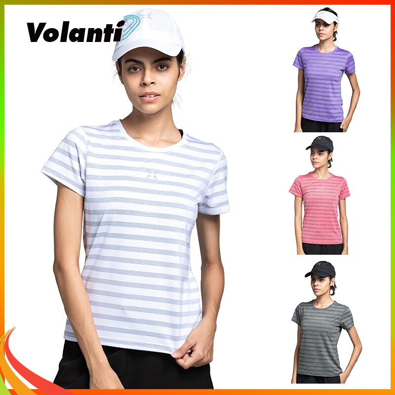 Vorandi Volanti Sports T-shirt Woman Speed Dry Short Sleeve Half Sleeve Big Code Loose Running Fitness Blouse Fast Jersey-Taobao