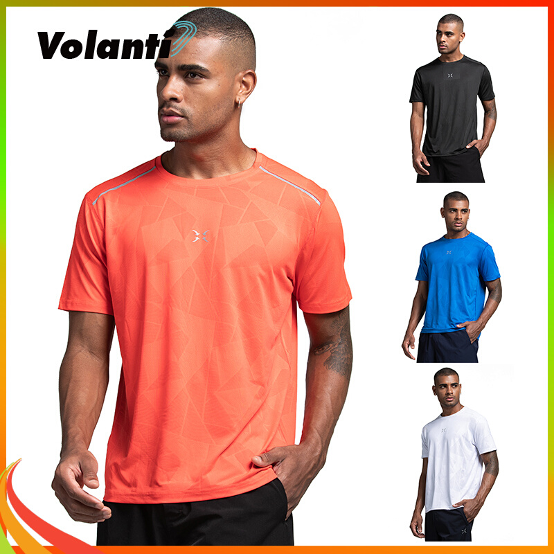 Warandi Volanti Sport T-shirt for men's sweat and breathable speed dry clothes loose running half sleeve fitness short sleeves-Taobao