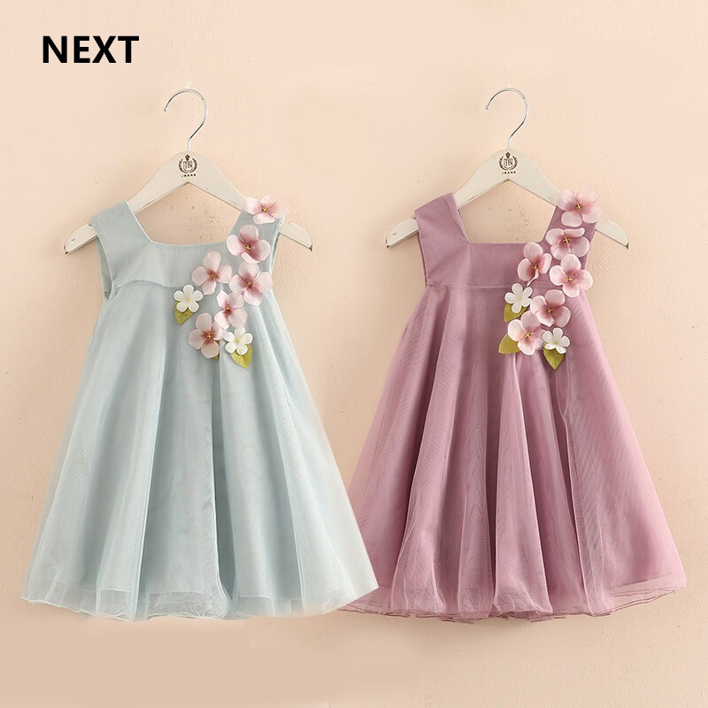 NEXT baby mesh dress 2023 summer new girls' small and medium children's sleeveless vest skirt foreign style