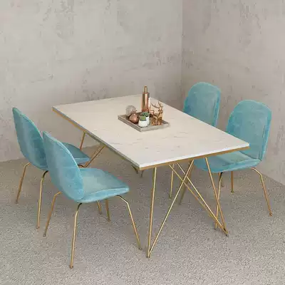 Modern simple solid wood conference table Long table ins Marble dining table Rectangular desk Negotiation table and chair