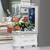 Bullet fish tank living room small partition household floor-to-ceiling ecological water-free screen Large aquarium 1 2 meters