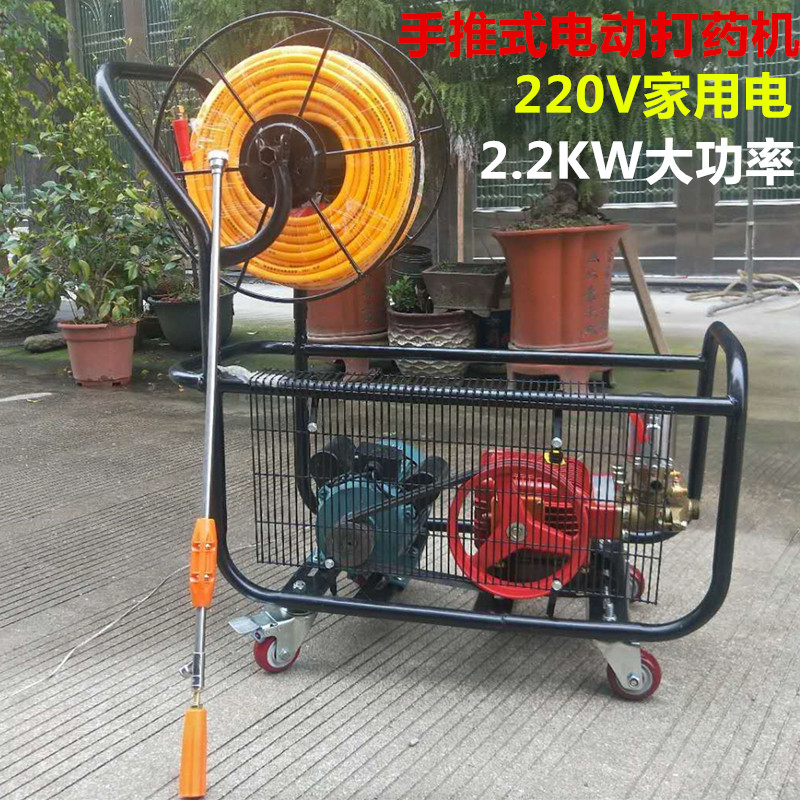 Electric spraying machine high-pressure beating agricultural nebulizer pesticide machine New machine orchard atomization 220V push style