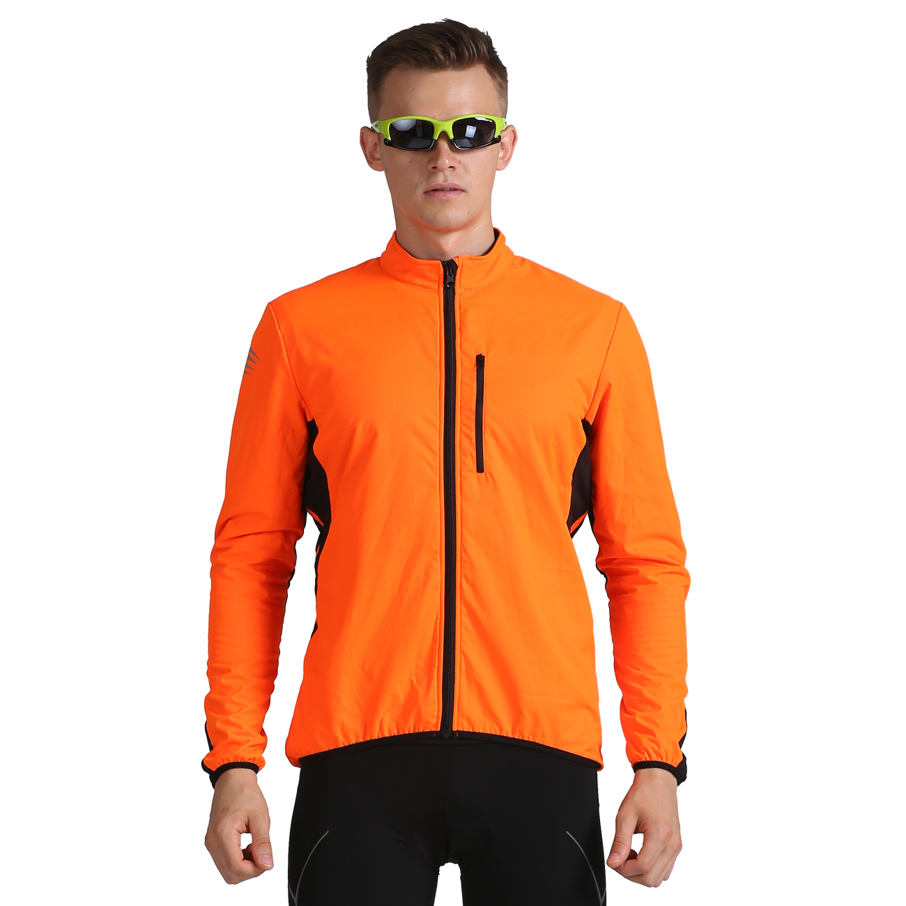 Aotuo sports outdoor men's cycling clothing warm stitching stretch fleece long-sleeved thermal cycling clothing windproof and rainproof