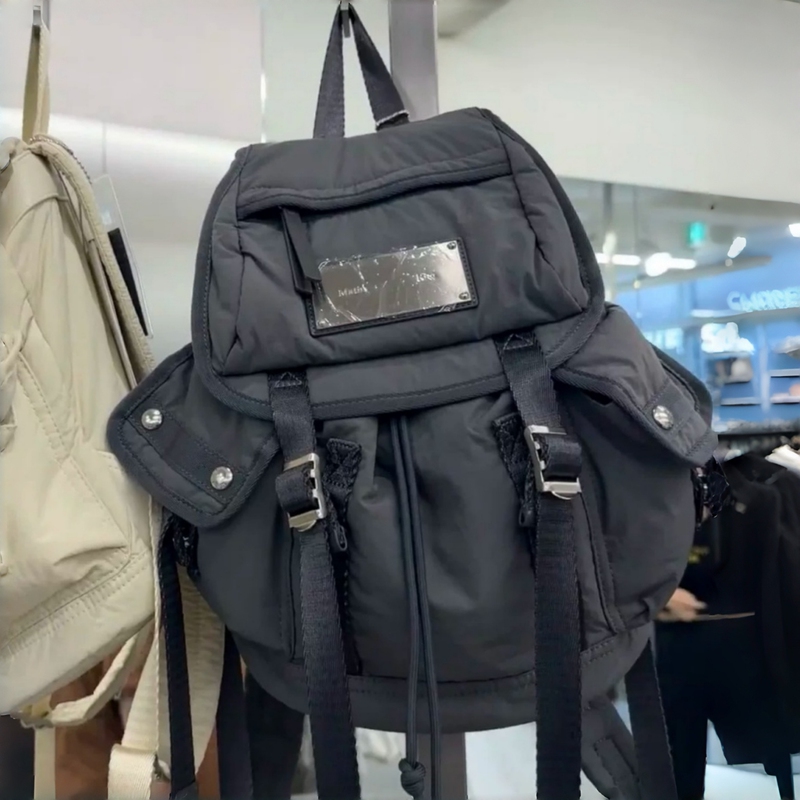 Korean Niche Matinkim Bag Women's Nylon Backpack Large Capacity Commuter Backpack Student School Bag Motorcycle Style