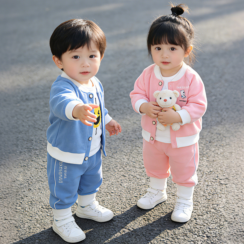 Baby Girl's Spring and Autumn Two-Piece Outfit, Stylish Children's Spring Suit, Infant Spring Clothes, Sporty and Casual