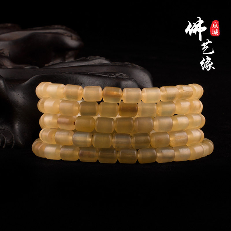 Natural Goat Horns Buddha Pearl 108 Concealed Bucket Beads Candiate Beads Handmade Rice Beads Necklace for men and women