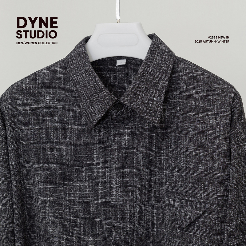 Dyne Studio B Same Style Floral Yarn Woven Triangle Pocket Long-Sleeve Shirt 8711