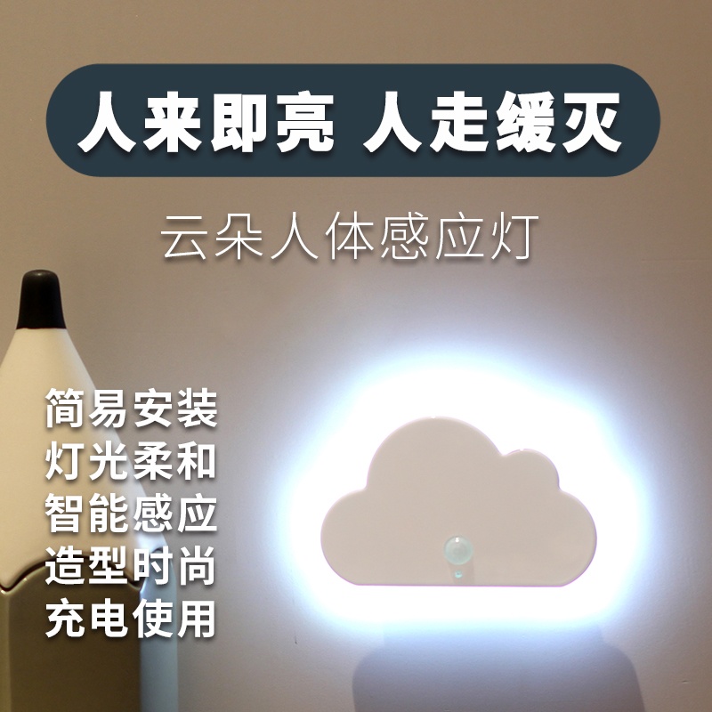 Automatic human body intelligent induction lamp sound control for home small night light aisle LED light with night light control hallway stair light