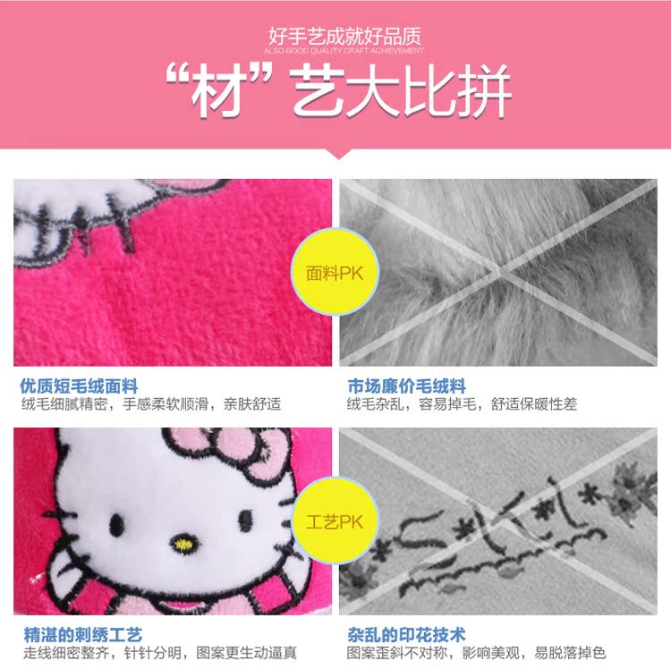 Pantoufles enfants en suède HELLO KITTY pour hiver - semelle tendon - Ref 1036120 Image 41