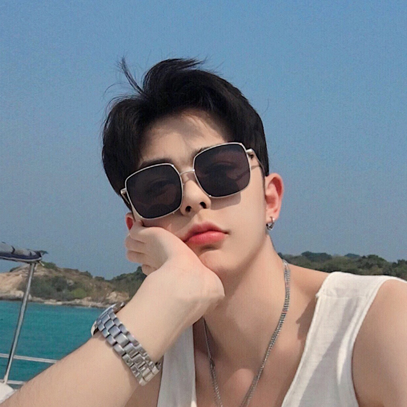 Men's Driving Polarized Sunglasses Women's Trendy Korean Version Retro Big Face Square Frame Seaside Vacation Myopia Sunglasses