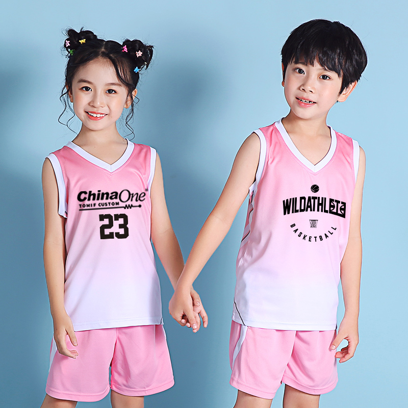 Children's basketball clothes suit boy training suit Custom elementary school kids basketball clothes kindergarten children jersey basketball women