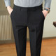 2023 ໃໝ່ Summer Men's Casual Suit Pants Nine Points Trendy Slim Small Foot Suit Pants British Style Business Pants