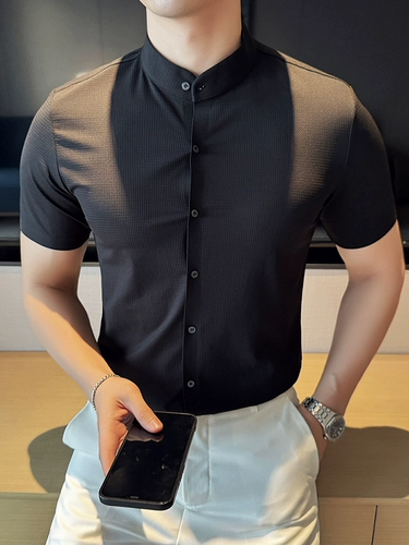 Шелковая тонкая рубашка, пиджак классического кроя, китайский стиль, изысканный стиль