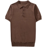 Тонкая трендовая шелковая футболка с коротким рукавом, эластичная трикотажная футболка polo для отдыха, в корейском стиле, облегающий крой