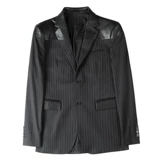 Полиуретановый пиджак классического кроя, мужской трендовый костюм для отдыха, изысканный стиль, облегающий крой, в корейском стиле