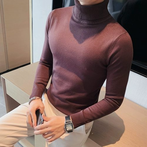 Демисезонный утепленный свитер, цветной шерстяной трикотажный трендовый лонгслив, облегающий крой