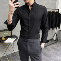 2022 new spring light extravagant business shirt male long sleeve Korean version trendy mens striped shirt light cooked wind
