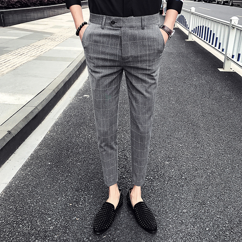 90% casual pants for men's spring and autumn long pants with small leggings small western pants Korean version trendy Inn Ruppie handsome Western-fitting pants