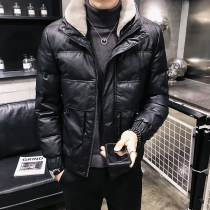 Winter clothing 2022 new Chater leather cotton clothes Mens short fur collar down cotton clothes jacket thickened winter mens cotton padded jacket