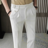 Осенние белые трендовые штаны для отдыха, костюм, пиджак классического кроя, изысканный стиль, свободный прямой крой