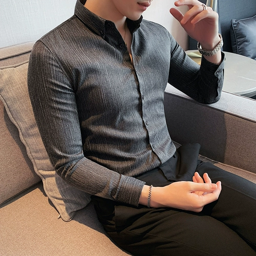 Рубашка, весенний лонгслив, изысканный стиль, облегающий крой